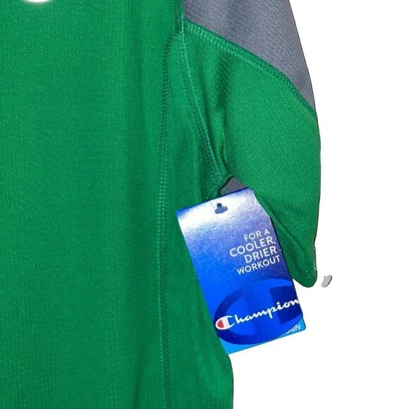 Champion Men's Green & Grey Powertrain Performance Short Sleeve T-shirt - M New - Picture 8 of 8